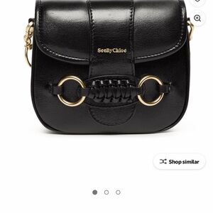 See By Chloe Sadie Black Crossbody Bag with Gold Details